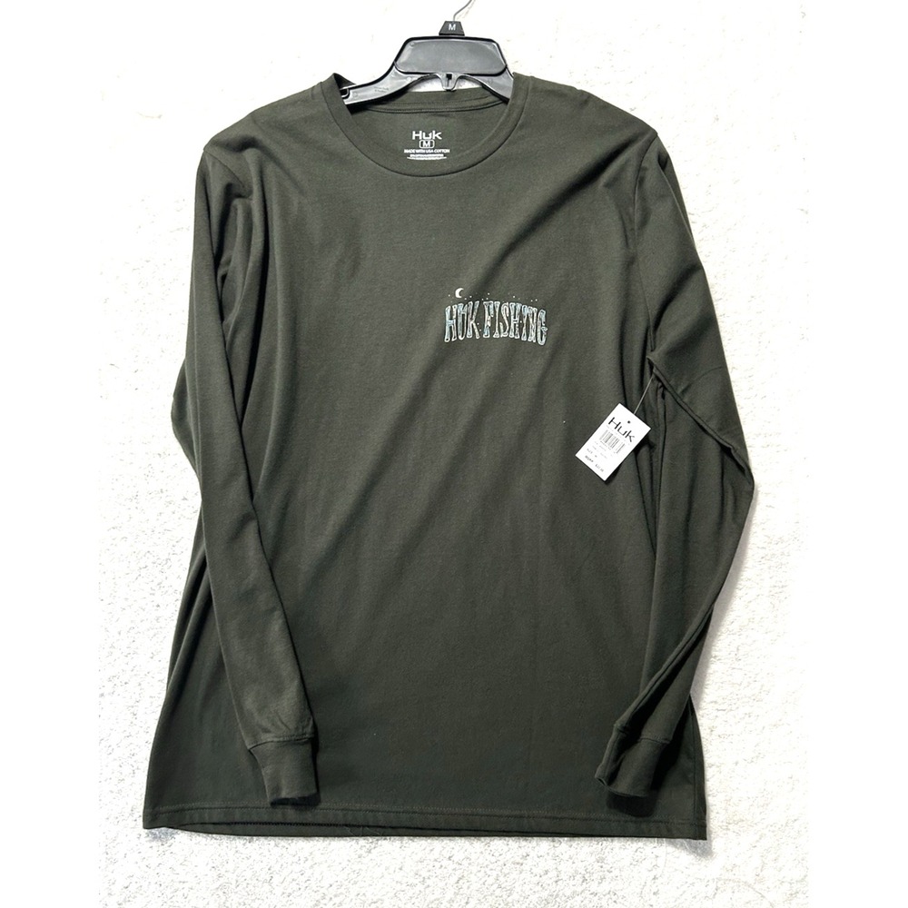 Huk Cypress Landing Men's Medium Fishing Graphic Long Sleeve Tee (A2)